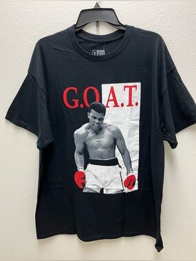 Ali Black G.O.A.T. Graphic Print XL Men's Crew Neck Short Sleeve T-Shirt